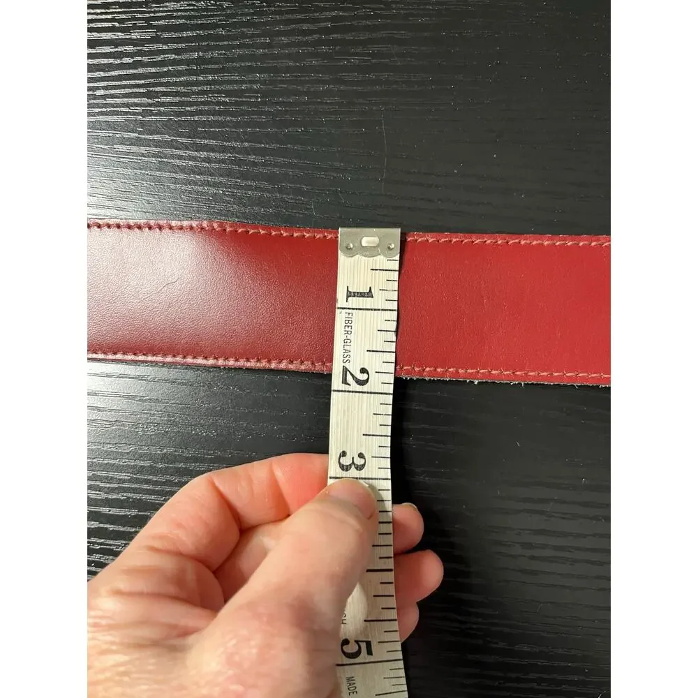 Unique Vintage Anne Klein Leather Belt with Unusual Hook-like Buckle